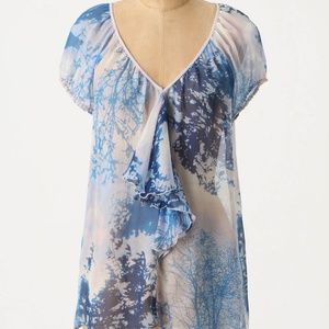 Anna Sui Anthropologie Silk Blouse sz L NWT